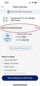 edit settings