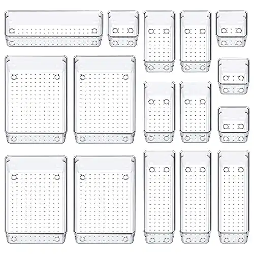 SMARTAKE 13-Piece Drawer Organizers with Non-Slip Silicone Pads
