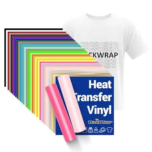TECKWRAP Heat Transfer Vinyl, 33 Sheets 12"x12"