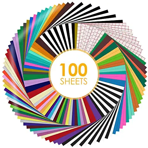 HTVRONT Permanent Vinyl for Cricut Machine-100 Pack