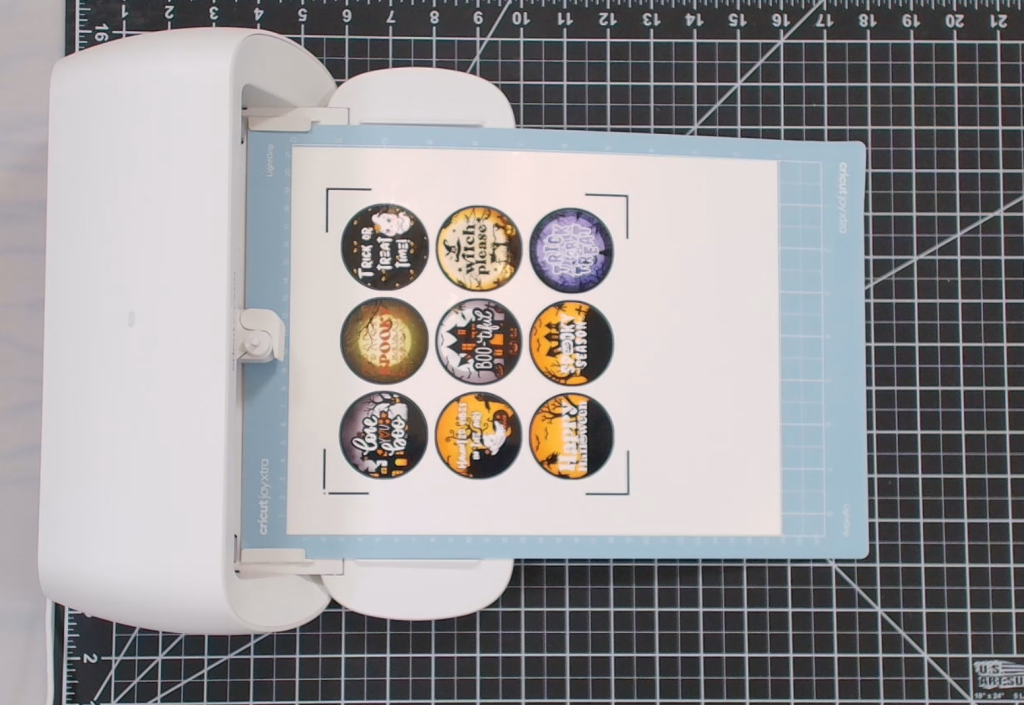 place printable vinyl on blue cutting mat
