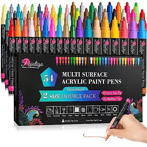 54 Colors Paint Pens Paint Markers Acrylic Paint Pens