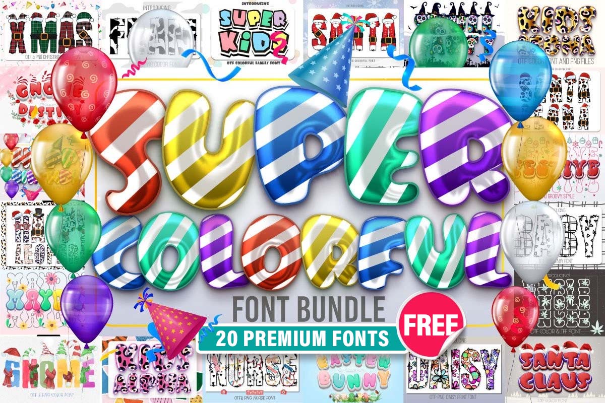 The Super Colorful Font Bundle